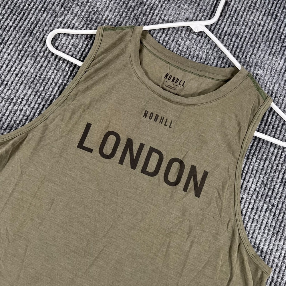 NoBull Cropped Tank Top Shirt Womens Medium Green London CrossFit Gym Workout